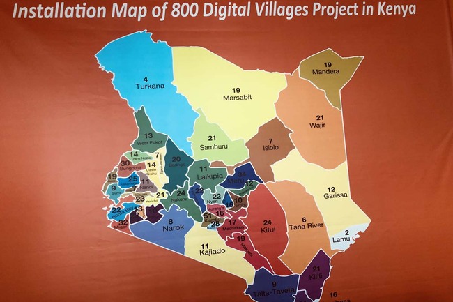 A map of Kenya shows the locations China's television connection projects are covered. [Photo provided to China Plus]