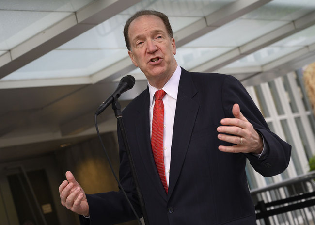 David Malpass speaks in front of the World Bank on his first day as the new president of the bank in Washington, DC on April 9, 2019. [Photo: AFP/Andrew Caballero-Reynolds]