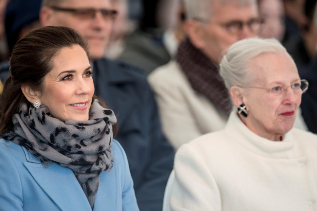 Denmark's Queen Margrethe II and Crown Princess Mary are pictured during the opening of the Panda House in Copenhagen Zoo, Copenhagen, Denmark April 10, 2019. [Photo: Ritzau Scanpix via VCG/Mads Claus Rasmussen]