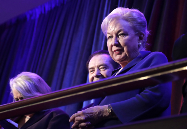 Federal judge Maryanne Trump Barry, sister of Donald Trump, sits in the balcony during Trump's election night rally in New York, November 9, 2016. [File photo: AP/Julie Jacobson]