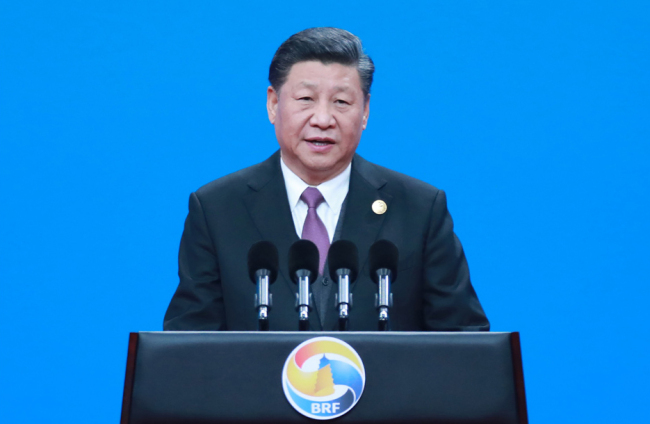 Chinese President Xi Jinping delivers a keynote speech at the opening of the Second Belt and Road Forum for International Cooperation in Beijing on April 26, 2019. [Photo: Xinhua]