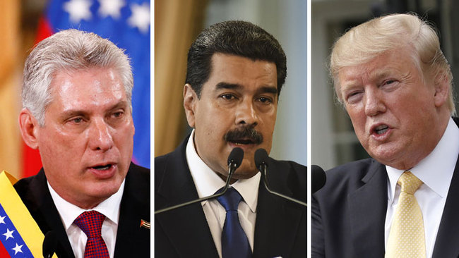 Cuban President Miguel Diaz-Canel(Left),Venezuelan President Nicolas Maduro(Middle) and U.S. President Donald Trump.[Photo: China Plus]