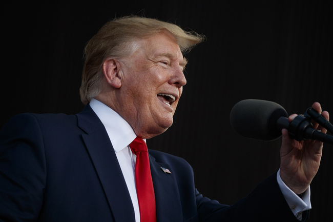 U.S. President Donald Trump arrives to speak at a rally at Aaron Bessant Amphitheater, Wednesday, May 8, 2019, in Panama City Beach, Fla. [Photo: AP/Evan Vucci]