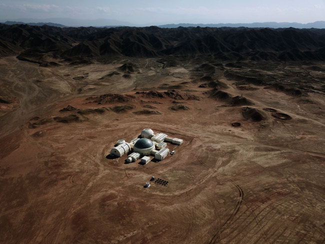 Aerial view of a Mars simulation base in Jinchang city, China's Gansu province, May 3, 2019 [File photo: IC]