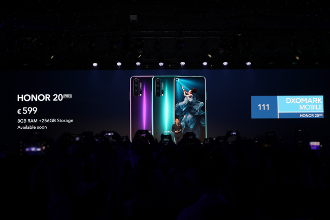 Huawei's sub-brand HONOR launches a series of smartphones in London on Tuesday, May 21, 2019. [Photo provided by Huawei to China Plus]