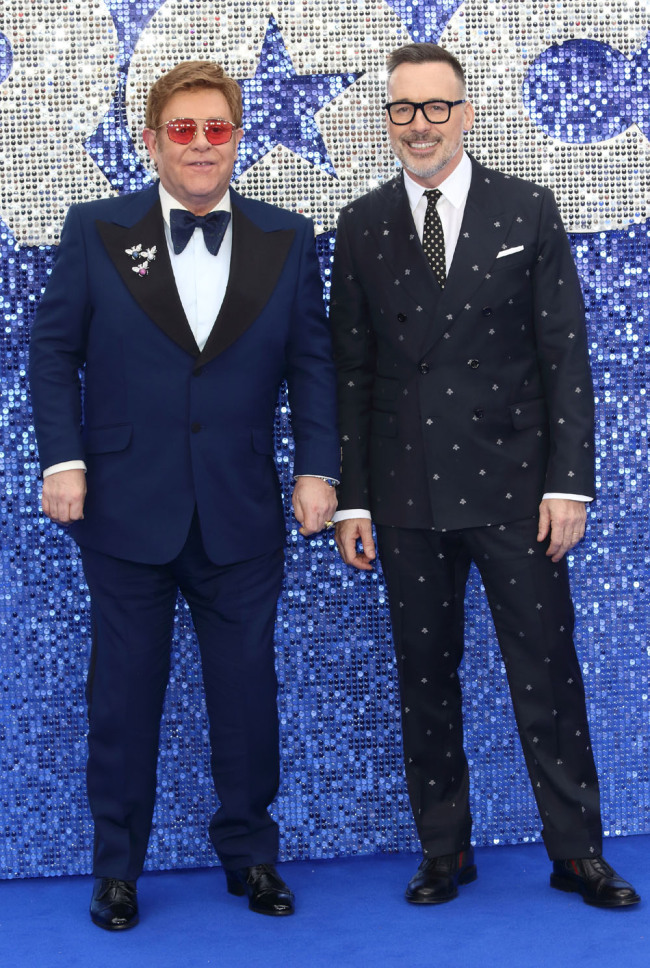 Elton John and David Furnish at the UK Premiere of Rocketman at the Odeon Luxe, Leicester Square, London on May 20th 2019. [Photo: IC]