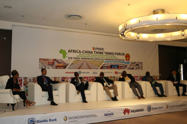 A panel discussion of the Africa-China Think Tank Forum held in Lusaka, Zambia on Thursday, May 23, 2019. [Photo: China Plus/Gao Junya]
