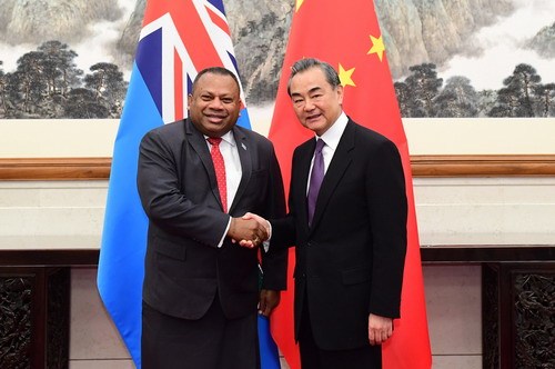 Chinese State Councilor and Foreign Minister Wang Yi meets with Fijian Minister for Foreign Affairs Inia Seruiratu in Beijing on Tuesday, June 11, 2019. [Photo: fmprc.gov.cn]