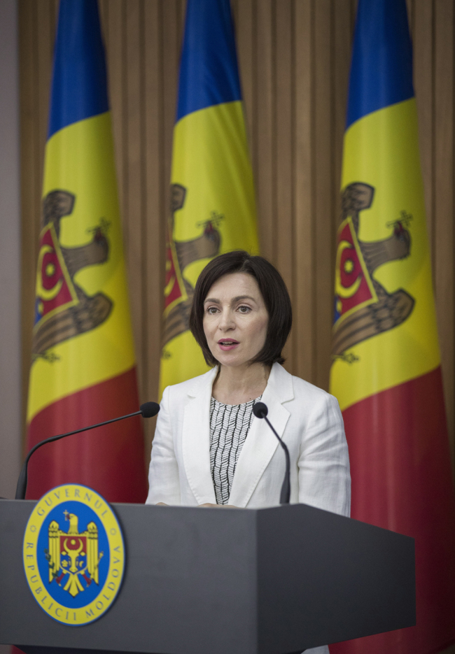 Moldova Maia Sandu speaks during a press conference at the government building in Chisinau, Moldova, 15 June 2019. [Photo: IC]