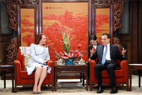 Chinese Premier Li Keqiang has a meeting with Maria Fernanda Espinosa Garces, president of the 73rd session of the UN General Assembly (UNGA) in Beijing, June 17, 2019. [Photo: english.gov.cn]