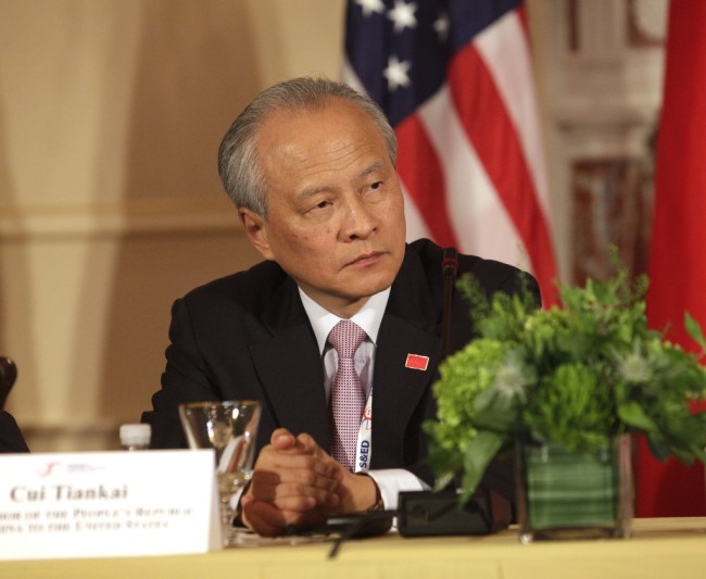 Cui Tiankai, Chinese Ambassador to the United States. [File Photo: AFP]