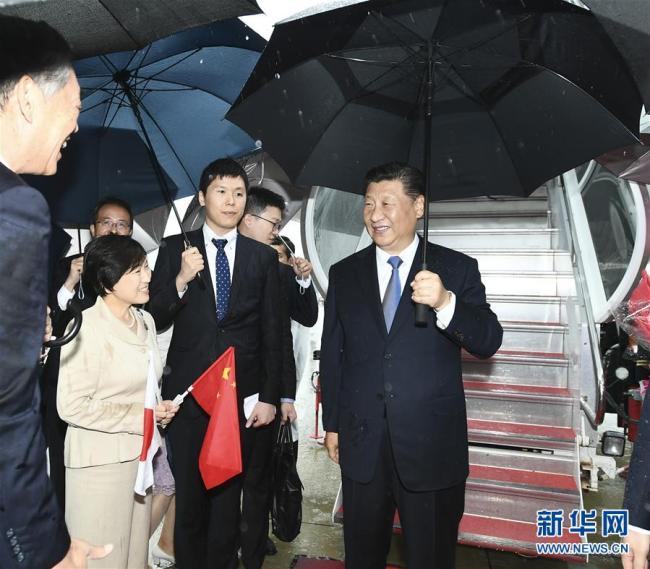 China’s President Xi Jinping arrives in the Japanese city of Osaka on June 27, 2019 to attend the 14th G20 summit from June 27 to 29. [Photo: Xinhua/Xie Huanchi]