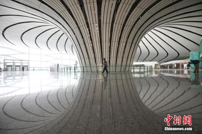 The view inside the terminal of Beijing Daxing International Airport on Wednesday, June 26, 2019. [Photo: China News]