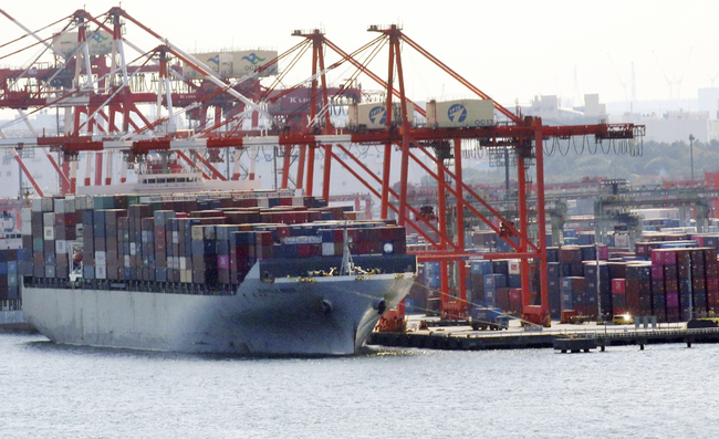 A container ship is docked at a port in Tokyo, Japan, Nov. 14, 2018. [File photo: IC]