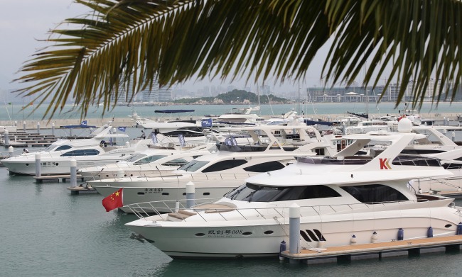 Yachts have docked on the coastal water. [File photo: VCG]
