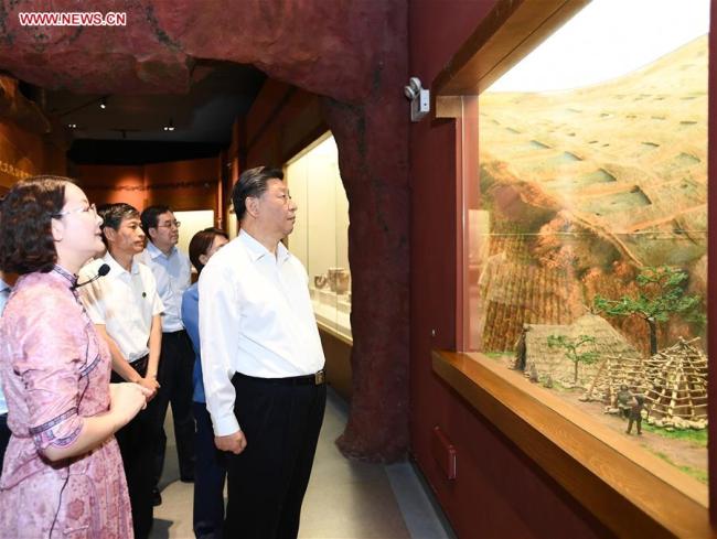 Chinese President Xi Jinping, also general secretary of the Communist Party of China (CPC) Central Committee and chairman of the Central Military Commission, visits Chifeng Museum in Chifeng City, China's Inner Mongolia Autonomous Region, July 15, 2019.  [Photo: Xinhua/Xie Huanchi]