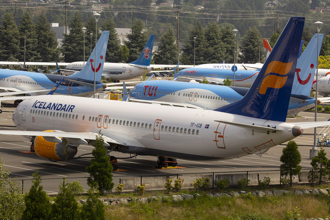 Boeing 737 MAX airplanes sit parked at a Boeing facility adjacent to King County International Airport, known as Boeing Field, on May 31, 2019 in Seattle, Washington.[File photo: VCG]