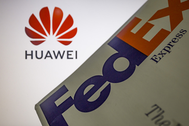 Logos of Huawei and FedEx [File photo: IC]