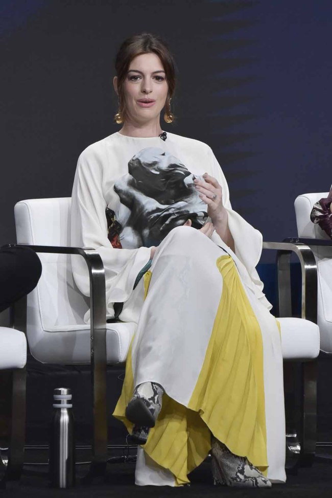 Anne Hathaway participates in the Amazon Prime Video "Modern Love" panel at the Television Critics Association Summer Press Tour in Beverly Hills, Calif. on Saturday, July 27, 2019. [Photo:IC]