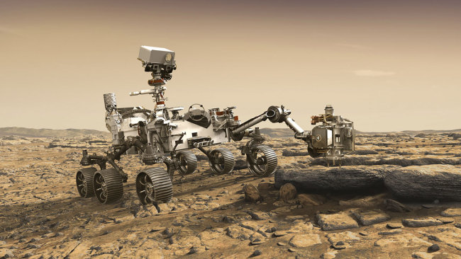 Photo provided by NASA of an artist's rendering of the Mars 2020 rover, which will collect rocks to be brought back to Earth. [Photo: IC]