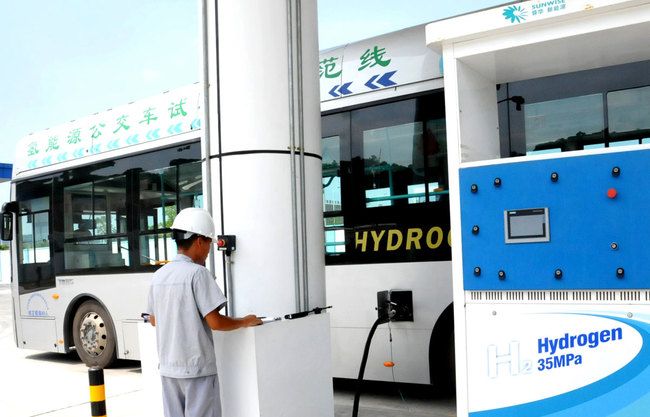 A hydrogen filling station in Foshan city, south China's Guangdong province, August 22, 2017. [File photo: IC]