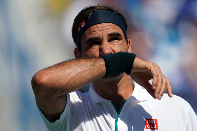Roger Federer (SUI) reacts against Andrey Rublev (RUS) during the Western and Southern Open tennis tournament at Lindner Family Tennis Center in Mason, USA on Aug 15, 2019. [Photo: IC]