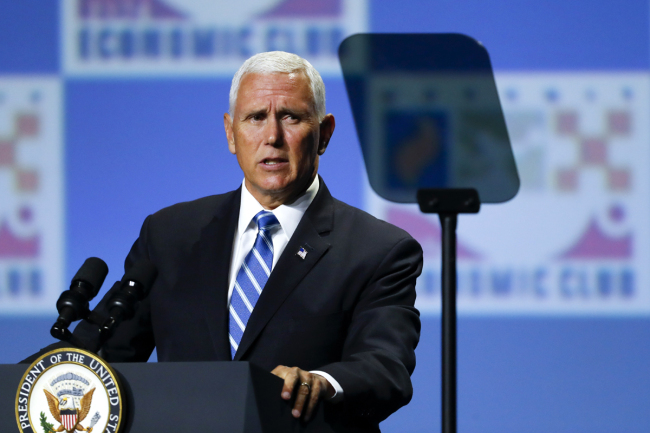 U.S. Vice President Mike Pence speaks at the Economic Club of Detroit on Monday, August 19, 2019. [Photo: AP via IC]