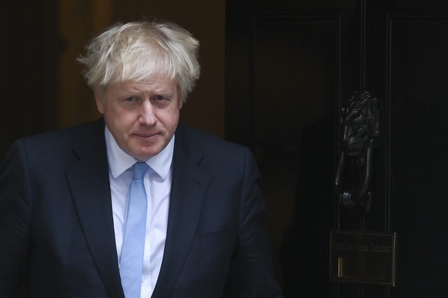 Britain's Prime Minister Boris Johnson stands outside 10 Downing Street in central London on September 5, 2019. [Photo: AFP]