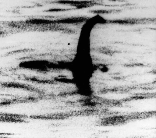 This shadowy something is what someone says is a photo of the Loch Ness monster in Scotland.[Photo: AP]