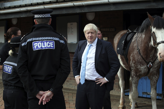 Britain's Prime Minister Boris Johnson looks on during a visit to West Yorkshire in England, Thursday, Sept. 5, 2019. [Photo: AP/Danny Lawson]