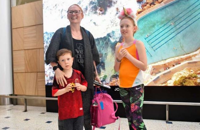 Ten-year-old Katinka Hermens from the Blue Mountains has been feted as she arrived into Sydney becoming the airport's one billionth passenger.[Photo: screen shot from AAP Images]