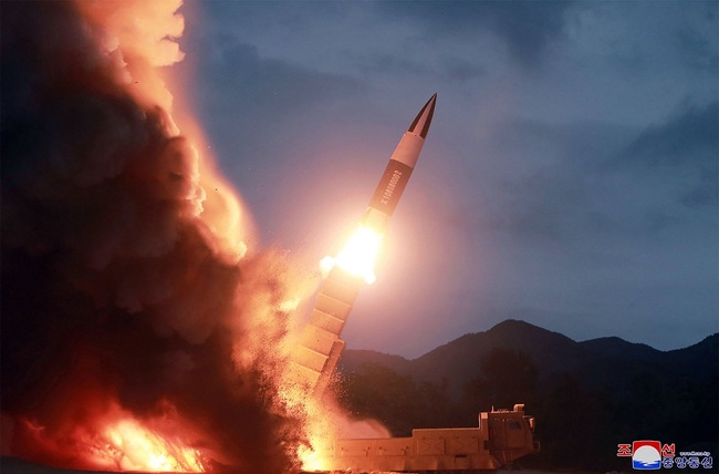 This early August 10, 2019 picture released from North Korea's official Korean Central News Agency (KCNA) on August 11, 2019, shows the test-fire of a new weapon at an undisclosed location in North Korea. [File Photo: KCNA via VCG]