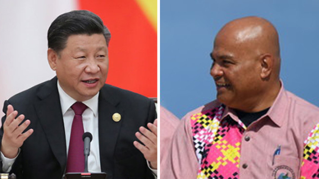 Chinese President Xi Jinping and Micronesian President David W. Panuelo [Photo: China Plus]