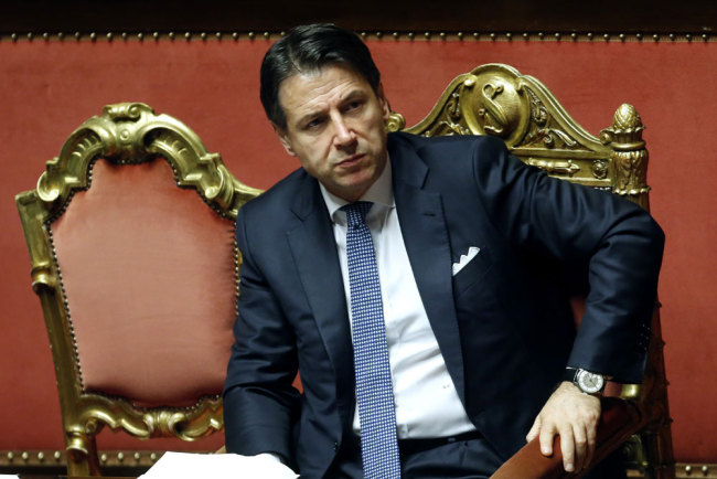 Italian Prime Minister Giuseppe Conte in Rome on Tuesday, September 10, 2019. The new cabinet of Conte won a definitive confidence vote in senate on Tuesday. [Photo: Insidefoto/Sipa USA via IC/Samantha Zucchi]