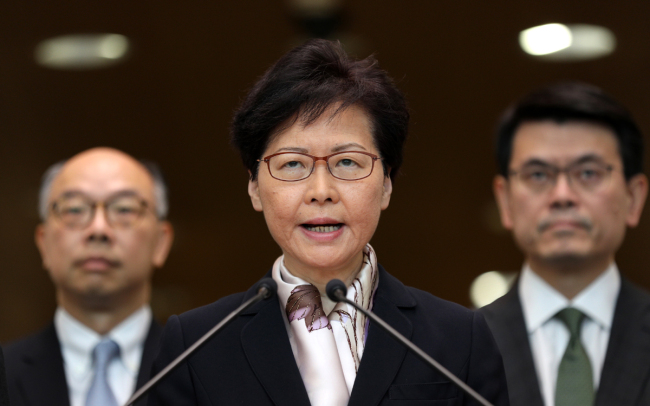Chief Executive of the Hong Kong Special Administrative Region Carrie Lam speaks at a news conference on August 5, 2019. [File Photo: IC]