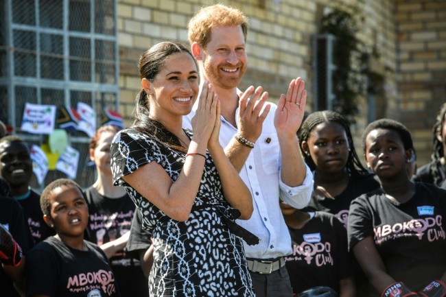 Prince Harry, Duke of Sussex and Meghan, Duchess of Sussex arrive to visit the "Justice desk", an NGO in the township of Nyanga in Cape Town, as they begin their tour of the region on September 23, 2019. [Photo: AFP]