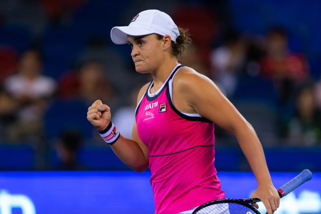 Ashleigh Barty of Australia in action during her second-round match at the 2019 Dongfeng Motor Wuhan Open Premier 5 tennis tournament against Caroline Garcia of France on September 24, 2019 in Wuhan, China. [Photo: IC]