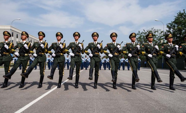Soldiers train for the military parade in preparation for the National Day celebration in Beijing, on September 17, 2019. [Photo: China Plus]
