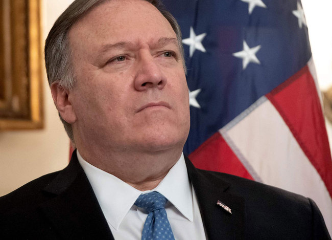 In this file photo taken on March 25, 2019, US Secretary of State Mike Pompeo attends a signing ceremony where US President Donald Trump signs a Proclamation on the Golan Heights in the Diplomatic Reception Room at the White House in Washington, DC. [Photo: VCG]