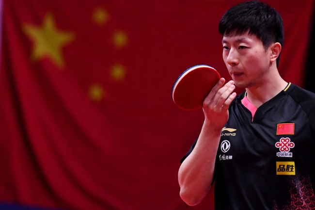 Ma Long of China in action in the Men's Singles Quarterfinals match against Lin Gaoyuan of China during the ITTF World Tour Australia Open 2019 in Geelong, Australia, 13 July 2019. [Photo: IC]