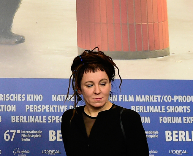 In this file photo taken on February 12, 2017 Polish author Olga Tokarczuk attends the press conference for the film "Pokot" (Spoor) in competition at the 67th Berlinale film festival in Berlin. [File Photo: AFP/Tobias Schwarz] 