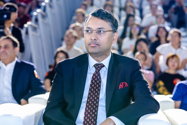 Prasanna Shrivastava, a political counsellor at the Embassy of India in China, at the China-India Youth Talks in Beijing on September 28, 2019. [Photo: China Plus]
