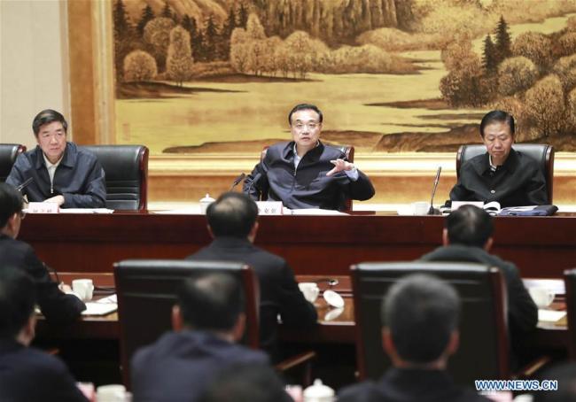 Chinese Premier Li Keqiang chairs a symposium attended by heads of some provincial governments to analyze the current economic situation in Xi'an, Shaanxi Province, Oct. 14, 2019. [Photo: Xinhua/Pang Xinglei]
