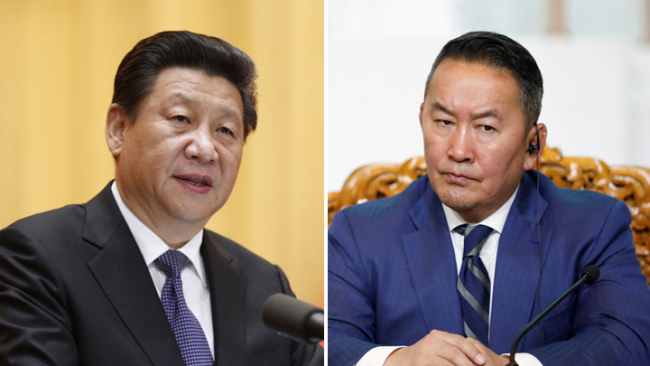 Chinese President Xi Jinping and his Mongolian counterpart Khaltmaa Battulga [File Photo: China Plus]