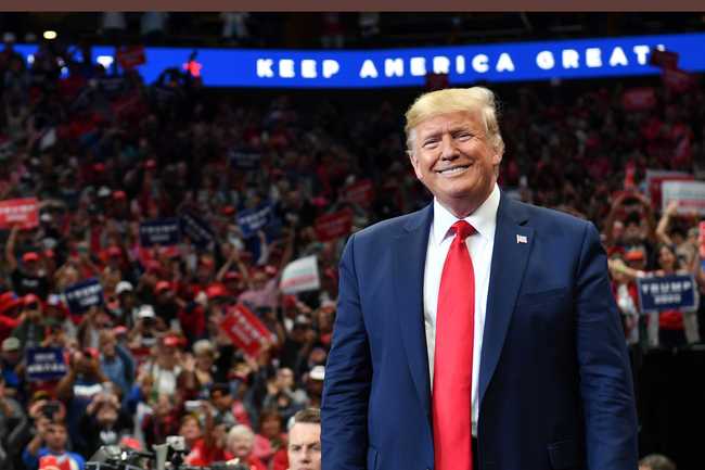 US President Donald Trump arrives for a "Keep America Great" rally at the American Airlines Center in Dallas, Texas on October 17, 2019. [Photo: Nicholas Kamm/AFP]