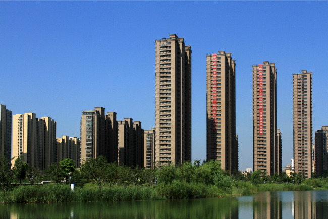 Residential buildings are seen at the city of Huai’an, Jiangsu Province, on August 18, 2019. [File Photo: VCG]