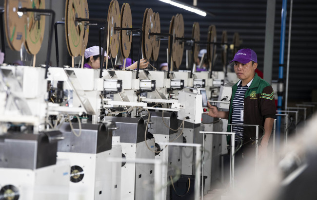 An electronic plant in the city of Xinyu, Jiangxi Province, on April 18, 2019. [File Photo: VCG]