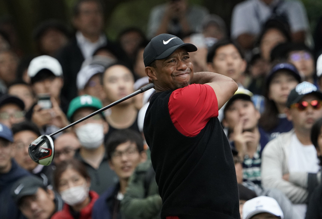 Tiger Woods of the United States watches his tee shot on the 6th hole during the final round of the Zozo Championship PGA Tour at the Accordia Golf Narashino country club in Inzai, east of Tokyo, Japan, Sunday, Oct. 27, 2019. [Photo: AP/Lee Jin-man]