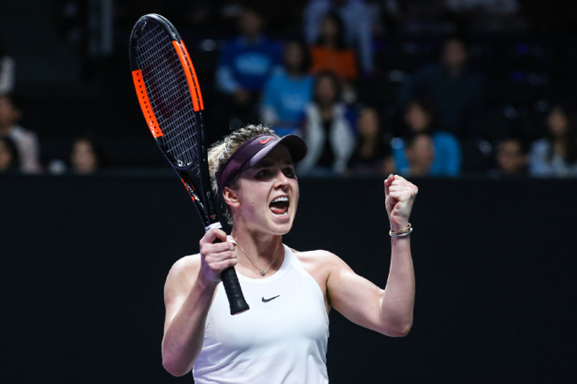 Elina Svitolina during the season-ending WTA Finals playing against Simona Halep in Shenzhen on Oct 30, 2019. [Photo: VCG].