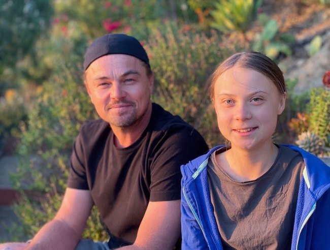 Leonardo DiCaprio posted a photo of him meeting with 16-year-old environmental activist Greta Thunberg on Friday 1 October, 2019. [Photo: Leonardo DiCaprio's official Instagram account] 